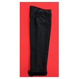 Sz 10 Kay Unger Knit Slacks with Fringe Hem