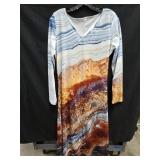NEW Sz M Dress w/Boho Landscape Print