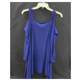 Sz: M, Blue Shoulder Trapeze Shirt