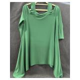 Sz: M, Green Shoulder Trapeze Shirt