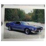 1971 Blue 351 Mustang "BOSS" Poster (16" x 20")