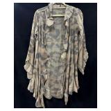 Sz: S/M, Orgami, Brown Ruffe Cardigan