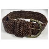 Brown Club Monaco Leather Wide Belt