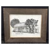 15.5" x 12.5" VTG Framed Luckenbach Texas 1978 MB