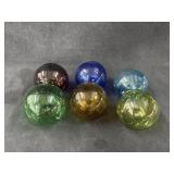 (6) Colorful Glass Orbs