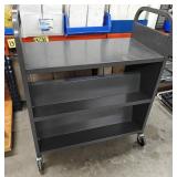 3 Shelf Metal Rolling Cart 36x18x43