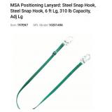 NEW, MSA Positioning Lanyard Green 310lb