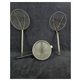 (2) Large Spiders & China Cap Strainer