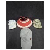 Sun Hat & (3) Caps