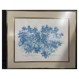 25" x 21.5" VTG Framed Print Texas Bluebonnets &