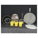 Bundt Pan, Tupperware Measuring Cups, Splatter