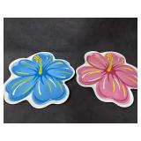(2) Hibiscus Floral Plates