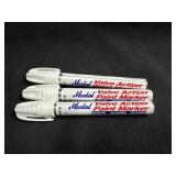 (3) Markal (White)Valve Action Paint Marker