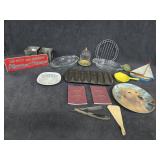 Cast Iron Cornbread Pan, (2) Small Oval Pyrex