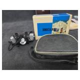 Old Travel Binoculars, Very old Beaded Clutch &