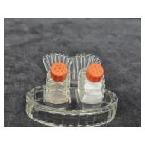 1950s Shell Salt & Pepper Shakers w/Holder