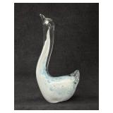Vtg Art Glass Swan Paperweight