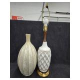 Tall Heavy Vase & Lamp