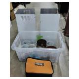 Bin of Misc Hardware,Tool Bags,Tow Straps Etc, &