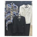 (3) Sz M Long Sleeve Blouses & Cardigan
