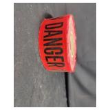 Roll of Red " DANGER HYDROBLASTING" workers Tape