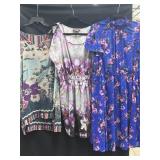 (3) Sz M/L Floral Dresses