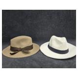 (1) Sz Med 100% Wool Hat + (1) Unmarked White Hat
