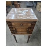15"ï¿½14.5"ï¿½34.5" Antique French Oak Bedside Table