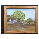 23" x 19" VTG Bluebonnet Texas Landscape Oil