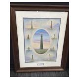 19" x 24" Watercolor Painting ï¿½Texas Lighthousesï¿½