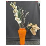 12" Glass Vase w/ Faux Flowers