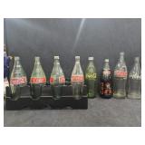 (7) Vtg Large Glass Coca-Cola Bottles & (1) OSU