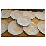 (9) 13" White Scalloped Edge Chargers