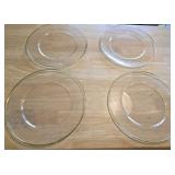(4) 13" Clear Chargers w/Gold Rim