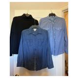 (2) Sz PS/PM Button Down Shirts & (1) XL Long
