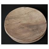 (4) Gibson Home Woodfern Plates feature a brown