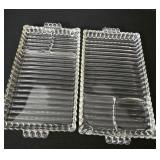 (2) Hazel-Atlas "Sip & Smoke" Snack Plates from