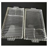 (2) Hazel-Atlas "Sip & Smoke" Snack Plates from