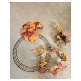 Fall Wreath Form & Artificial Leaves