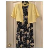 Sz PS Perceptions Petite Floral Dress & Cardigan