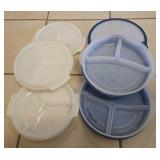 (3) Tupperware & (3) Rubbermaid Divided Containers