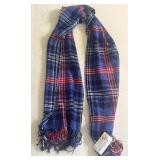 NWT Crossnore Weavers Hand Woven Blue Plaid Scarf
