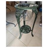 25"ï¿½12" Wrought Iron Green Plant Stand w/Glass