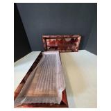 (5) New 14"ï¿½7" Red w/Gold Leaf Serving Trays