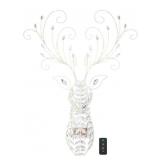august & leo 28" LED Jeweled Deer Head Silver no