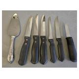 (6) Knives & (1) Stainless Cake Server