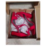 NEW Sz 6.5 WORTHINGTONï¿½ Red Ankle Strap Heels