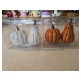 (2) NIP Ceramic Pumpkin and Gourd Shaped Salt