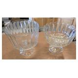 (2) Glass Footed Compote Dishes or Trifle Bowls