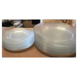 (12) Glass Dinner Plates & (12) Matching Saucers